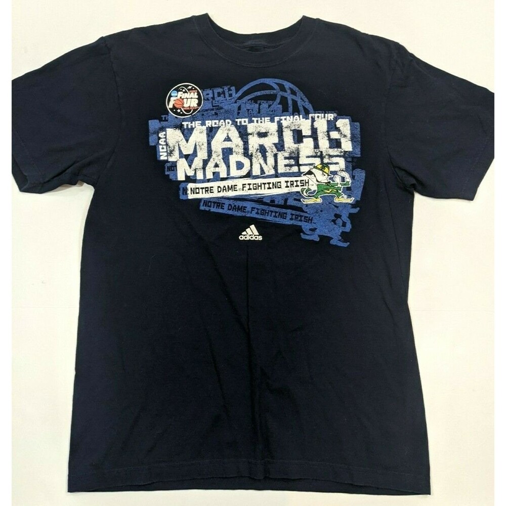 Adidas Notre Dame Fighting Irish TShirt Large Navy 2011‎ March Madness Tee